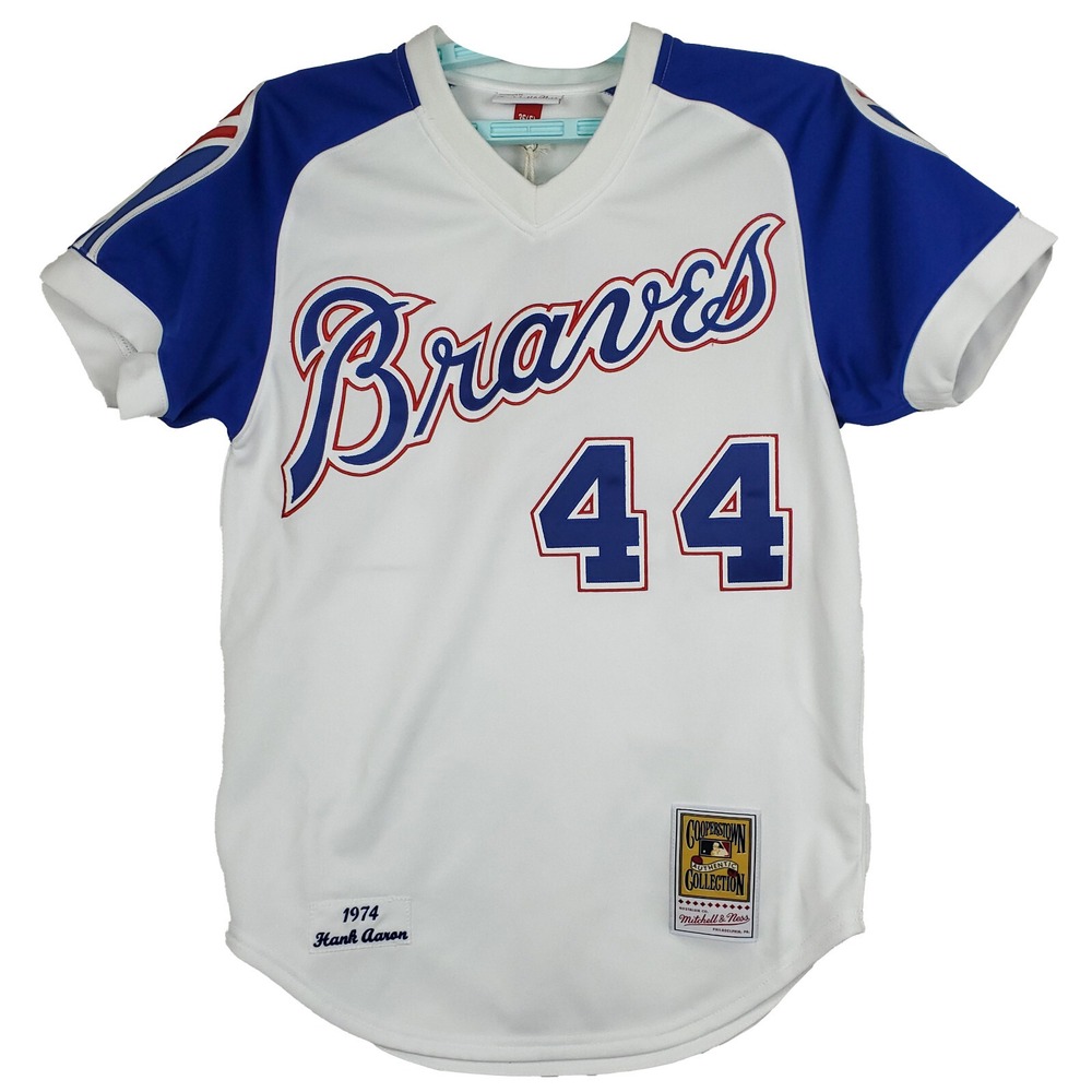 Authentic Hank Aaron Braves Mitchell & Ness MLB Small Jersey White #44 NWT